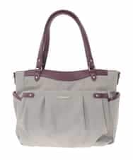 BKRAD31180 MK MICHEL KLEIN BAG(MK ミッシェルクラン バッグ) [撥水/2WAY/A4収納可]サイドポケットパイピングバッグ グレージュ×パープル