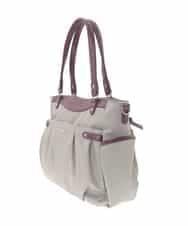 BKRAD31180 MK MICHEL KLEIN BAG(MK ミッシェルクラン バッグ) [撥水/2WAY/A4収納可]サイドポケットパイピングバッグ グレージュ×パープル