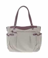 BKRAD31180 MK MICHEL KLEIN BAG(MK ミッシェルクラン バッグ) [撥水/2WAY/A4収納可]サイドポケットパイピングバッグ グレージュ×パープル