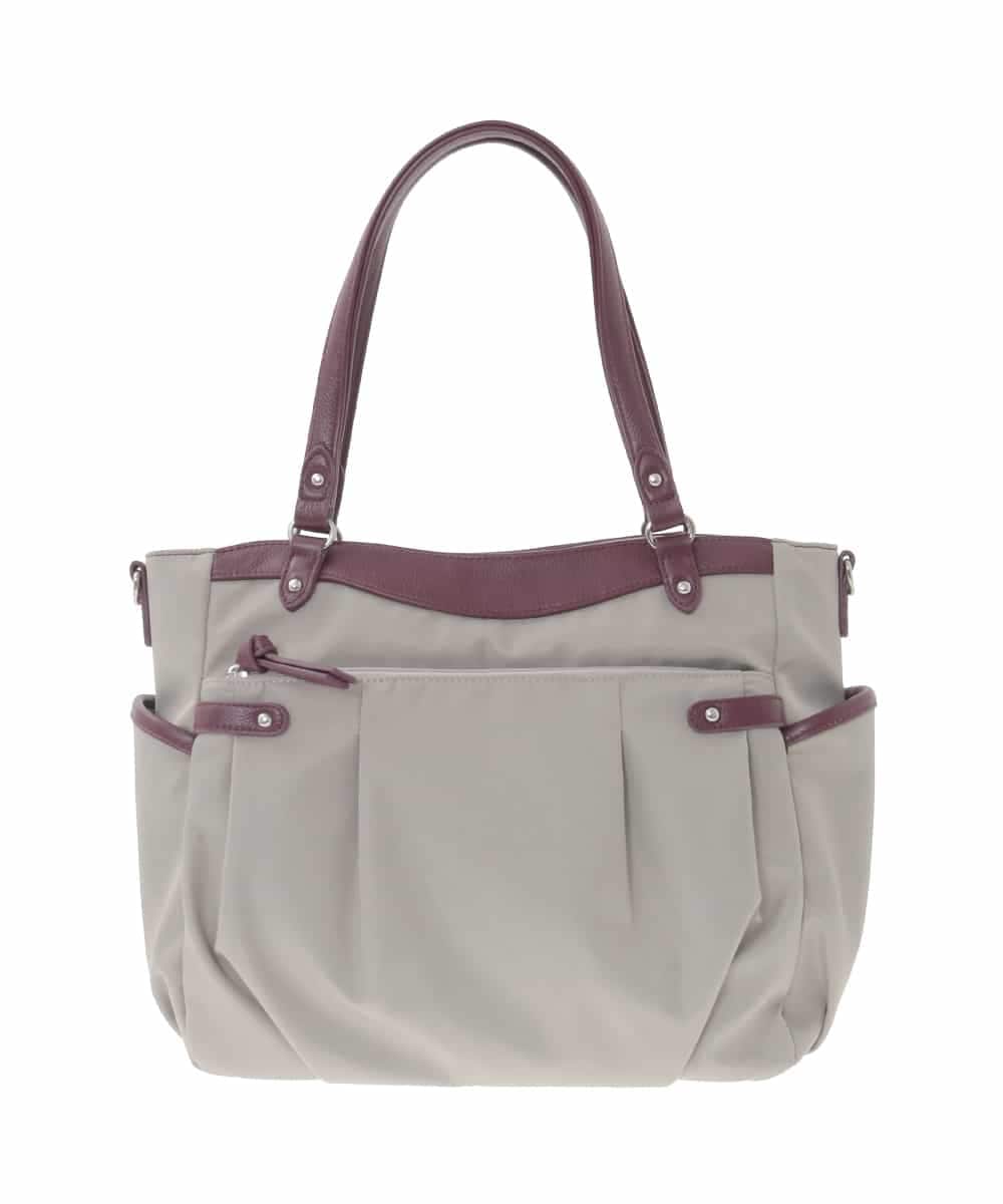 BKRAD31180 MK MICHEL KLEIN BAG(MK ミッシェルクラン バッグ) [撥水/2WAY/A4収納可]サイドポケットパイピングバッグ グレージュ×パープル