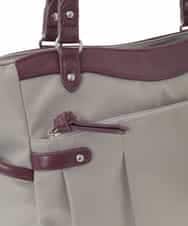 BKRAD31180 MK MICHEL KLEIN BAG(MK ミッシェルクラン バッグ) [撥水/2WAY/A4収納可]サイドポケットパイピングバッグ グレージュ×パープル