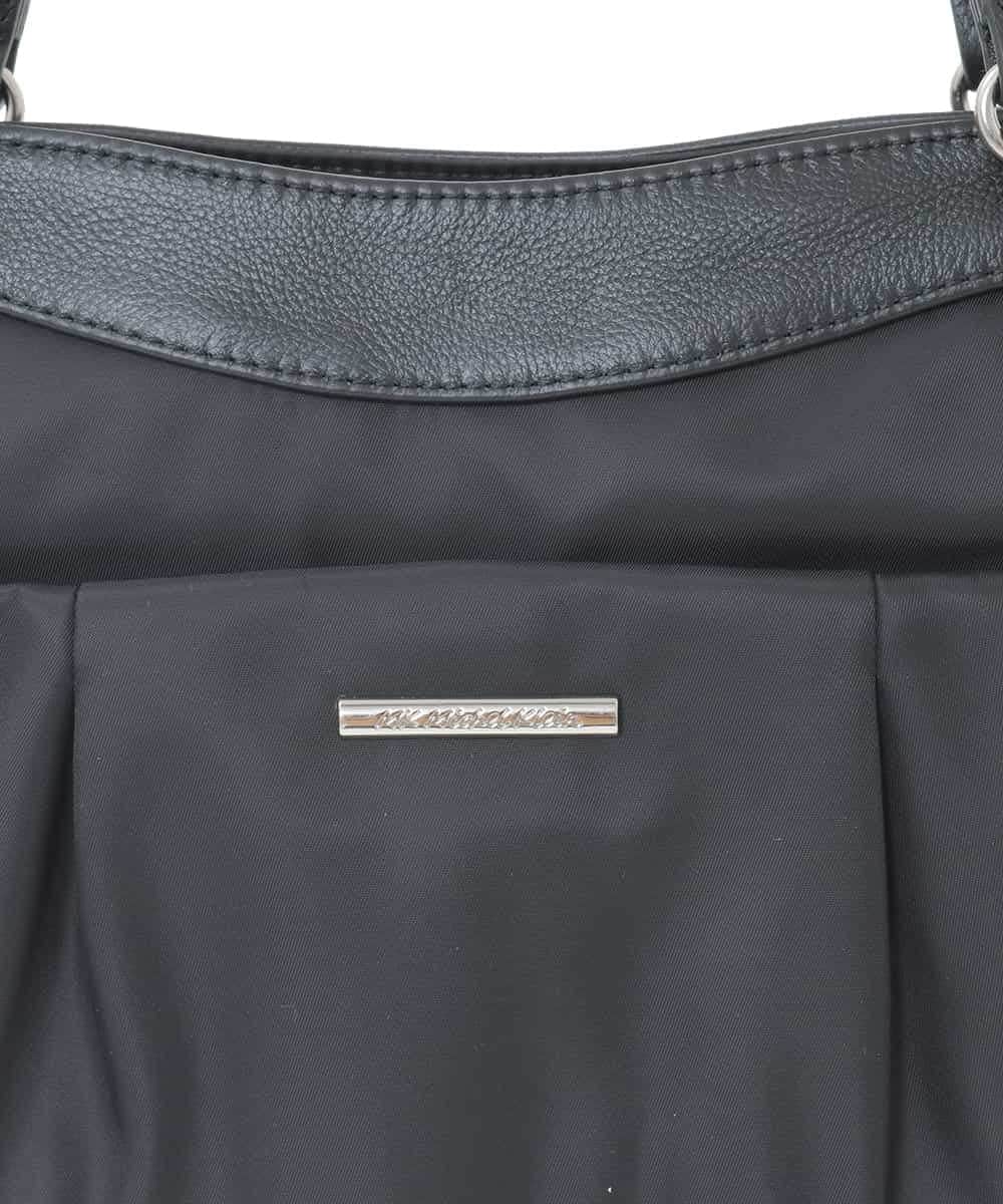 BKRAD31180 MK MICHEL KLEIN BAG(MK ミッシェルクラン バッグ) [撥水/2WAY/A4収納可]サイドポケットパイピングバッグ グレージュ×パープル