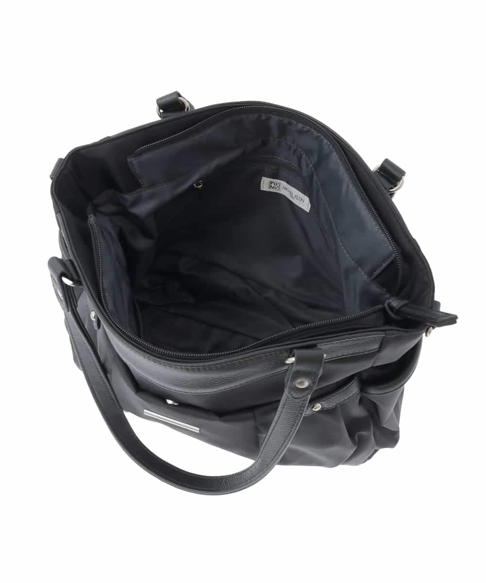 BKRAD31180 MK MICHEL KLEIN BAG(MK ミッシェルクラン バッグ) [撥水/2WAY/A4収納可]サイドポケットパイピングバッグ グレージュ×パープル