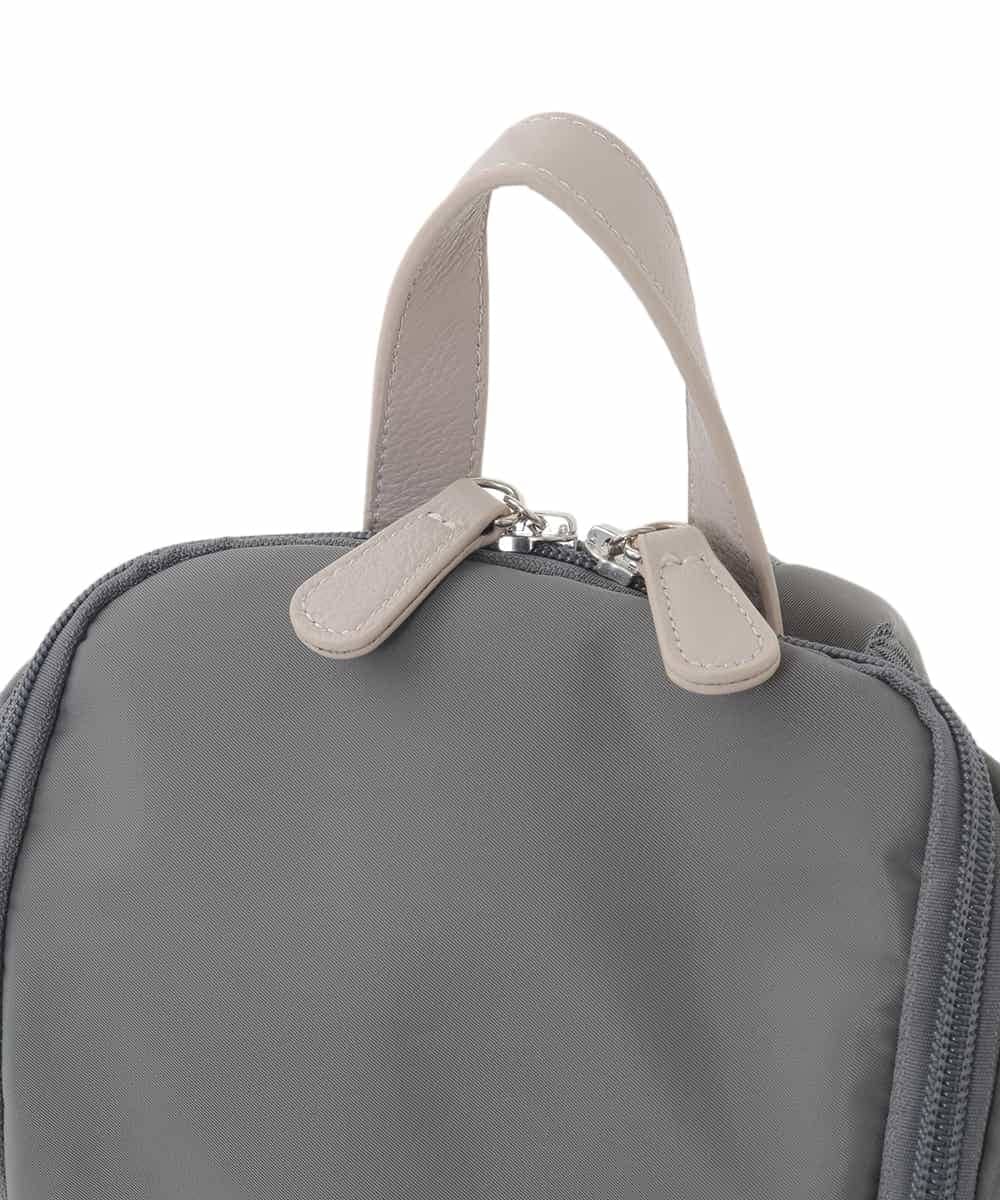 BKRAD97160 MK MICHEL KLEIN BAG(MK ミッシェルクラン バッグ) [撥水加工/軽量]スクエアデザインコンパクトリュック ブラウン×レッド