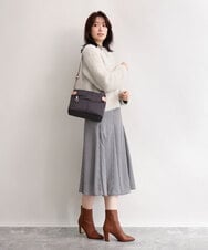 BKRAG91140 MK MICHEL KLEIN BAG(MK ミッシェルクラン バッグ) [撥水/軽量]アクセントレザーコンパクトショルダーバッグ ベージュ×グリーン