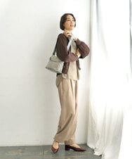 BKRAG91140 MK MICHEL KLEIN BAG(MK ミッシェルクラン バッグ) [撥水/軽量]アクセントレザーコンパクトショルダーバッグ ベージュ×グリーン