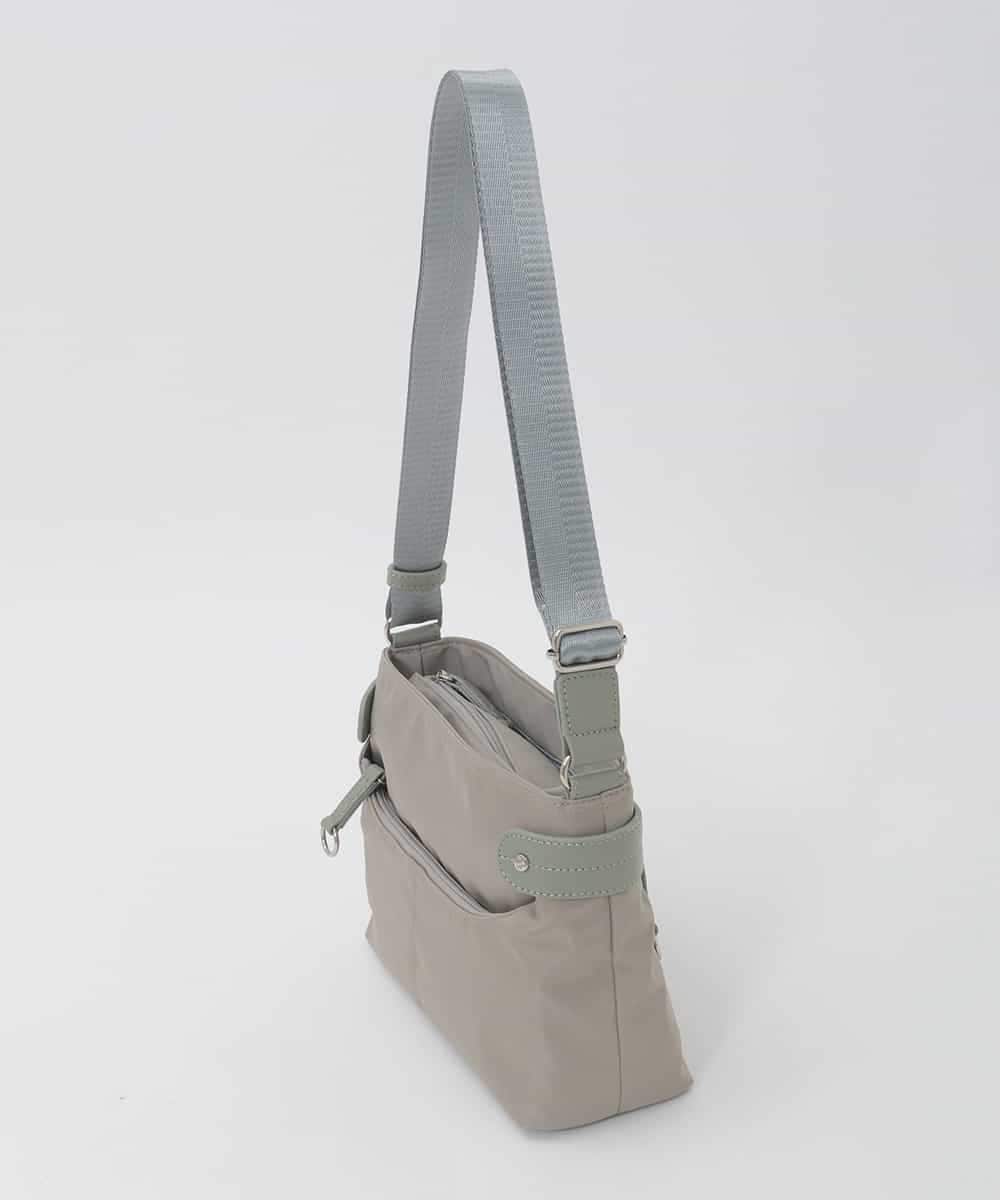 BKRAG91140 MK MICHEL KLEIN BAG(MK ミッシェルクラン バッグ) [撥水/軽量]アクセントレザーコンパクトショルダーバッグ ベージュ×グリーン