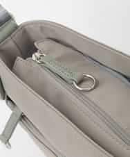 BKRAG91140 MK MICHEL KLEIN BAG(MK ミッシェルクラン バッグ) [撥水/軽量]アクセントレザーコンパクトショルダーバッグ ベージュ×グリーン