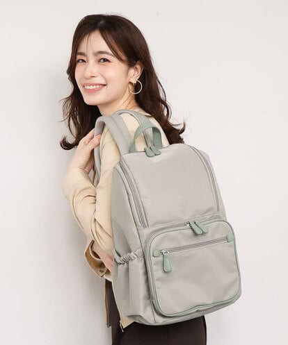 BKRAG96170 MK MICHEL KLEIN BAG [撥水/A4収納可]多機能ポケットパイピングデザインリュック