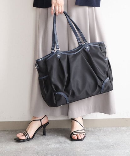 BKRGD98220 MK MICHEL KLEIN BAG [2WAY/撥水/A4収納可]レザージョイントタックデザイントートバッグ
