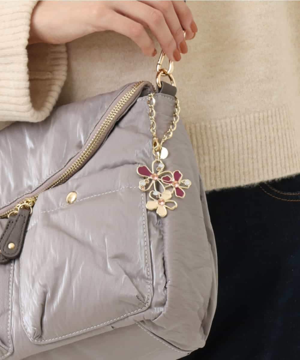 BKSAM01038 MK MICHEL KLEIN BAG(MK ミッシェルクラン バッグ) 透かしデザインフラワーチャーム パープル