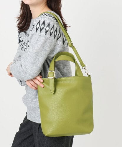 BPBAD25150 MK MICHEL KLEIN BAG [2WAY]合成皮革バケットデザイントートバッグ