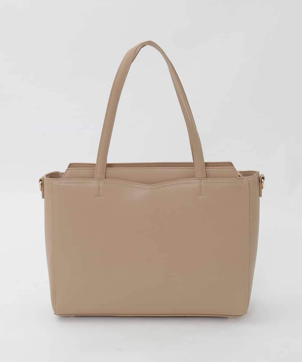 BPBAG13170 MK MICHEL KLEIN BAG(MK ミッシェルクラン バッグ) [A4収納/2WAY]ステップパネルスクエアトートバッグ ベージュ