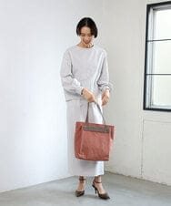 BPBAG21170 MK MICHEL KLEIN BAG(MK ミッシェルクラン バッグ) [A4収納可]異素材ジョイントスクエアトートバッグ カーキ