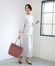 BPBAG21170 MK MICHEL KLEIN BAG(MK ミッシェルクラン バッグ) [A4収納可]異素材ジョイントスクエアトートバッグ カーキ
