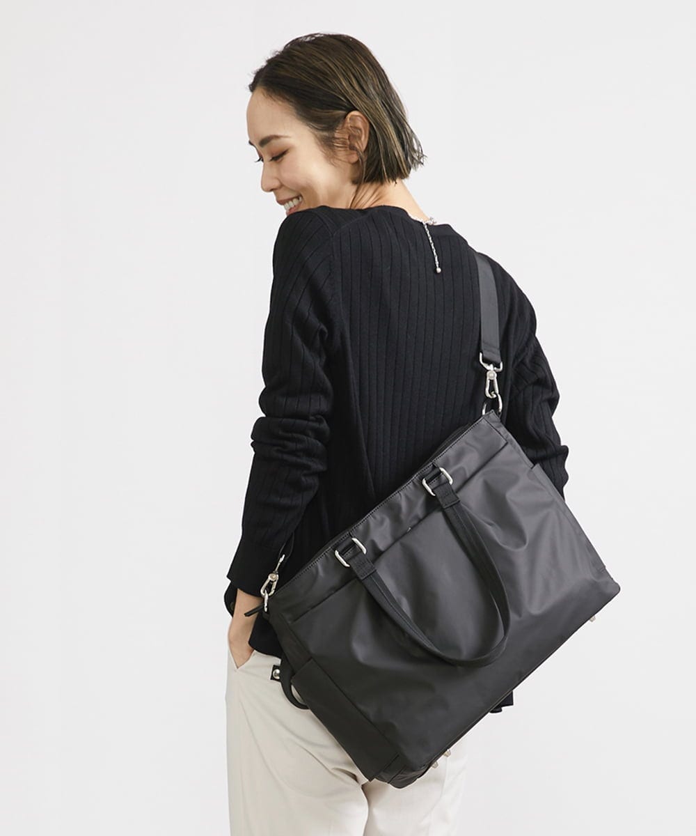 BPBEV21220 MK MICHEL KLEIN BAG(MK ミッシェルクラン バッグ) [AGS搭載/A4収納可]機能性スクエアトートバッグ ブラック