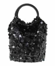 BPCAA12140 MK MICHEL KLEIN BAG(MK ミッシェルクラン バッグ) [2WAY]リングハンドルスパンコールバッグ ブラック