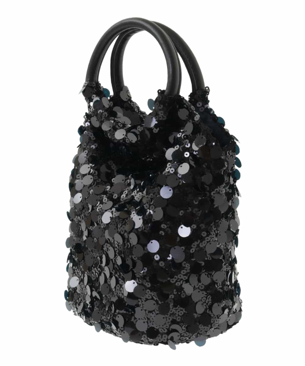BPCAA12140 MK MICHEL KLEIN BAG(MK ミッシェルクラン バッグ) [2WAY]リングハンドルスパンコールバッグ ブラック