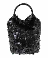BPCAA12140 MK MICHEL KLEIN BAG(MK ミッシェルクラン バッグ) [2WAY]リングハンドルスパンコールバッグ ブラック