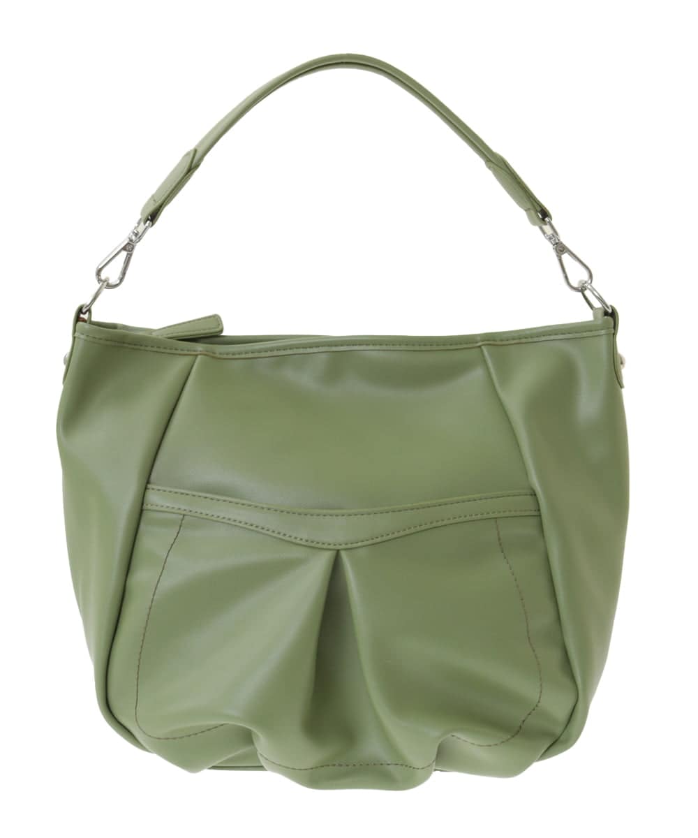 BPCAA14150 MK MICHEL KLEIN BAG(MK ミッシェルクラン バッグ) [お豆腐より軽い/2WAY]合成皮革ラウンドショルダーバッグ マスタード