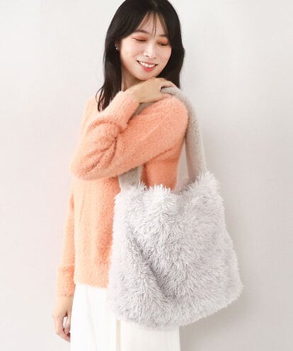 BPCAD02140 MK MICHEL KLEIN BAG [2WAY]ファーショルダースクエアデザインバッグ
