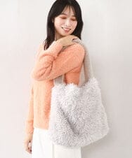 BPCAD02140 MK MICHEL KLEIN BAG(MK ミッシェルクラン バッグ) [2WAY]ファーショルダースクエアデザインバッグ アイボリー