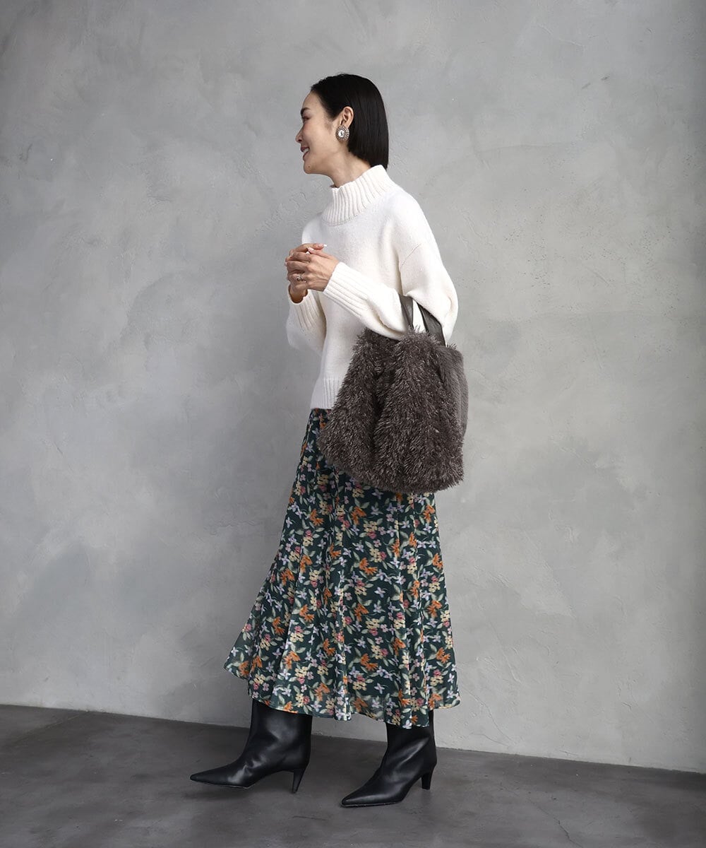 BPCAD02140 MK MICHEL KLEIN BAG(MK ミッシェルクラン バッグ) [2WAY]ファーショルダースクエアデザインバッグ ブラウン