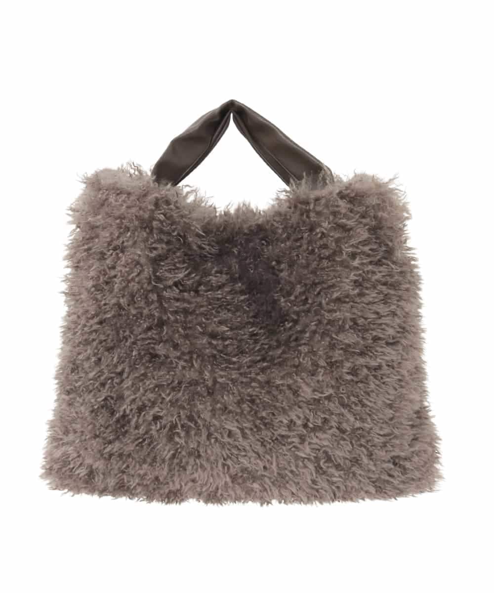 BPCAD02140 MK MICHEL KLEIN BAG(MK ミッシェルクラン バッグ) [2WAY]ファーショルダースクエアデザインバッグ ブラウン