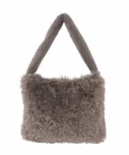 BPCAD02140 MK MICHEL KLEIN BAG(MK ミッシェルクラン バッグ) [2WAY]ファーショルダースクエアデザインバッグ ブラウン