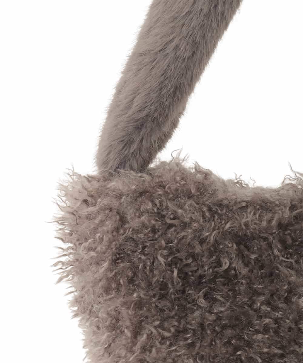 BPCAD02140 MK MICHEL KLEIN BAG(MK ミッシェルクラン バッグ) [2WAY]ファーショルダースクエアデザインバッグ ブラウン