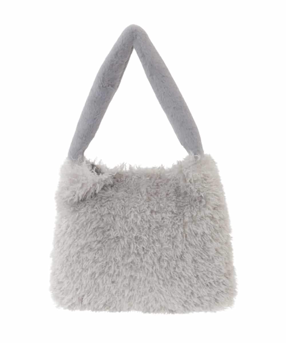 BPCAD02140 MK MICHEL KLEIN BAG(MK ミッシェルクラン バッグ) [2WAY]ファーショルダースクエアデザインバッグ ライトグレー