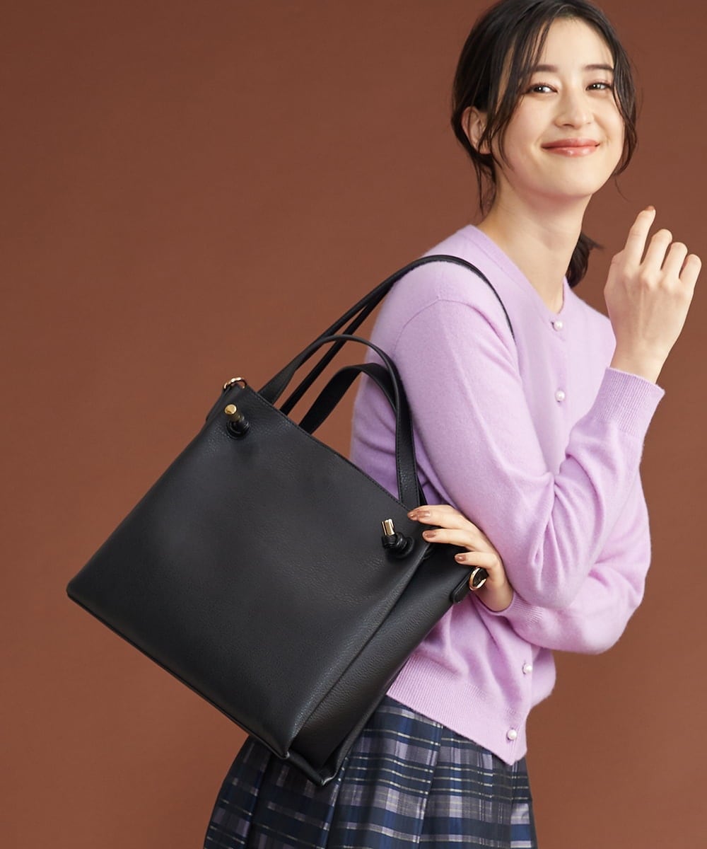 BPCAS02140 MK MICHEL KLEIN BAG(MK ミッシェルクラン バッグ) 【3WAY】ダブルハンドルトートバッグ ブラック