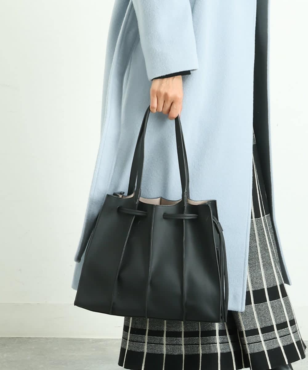 BPCAS03140 MK MICHEL KLEIN BAG(MK ミッシェルクラン バッグ) [2WAY]フェイクレザー切り替えデザインバッグ ブラック