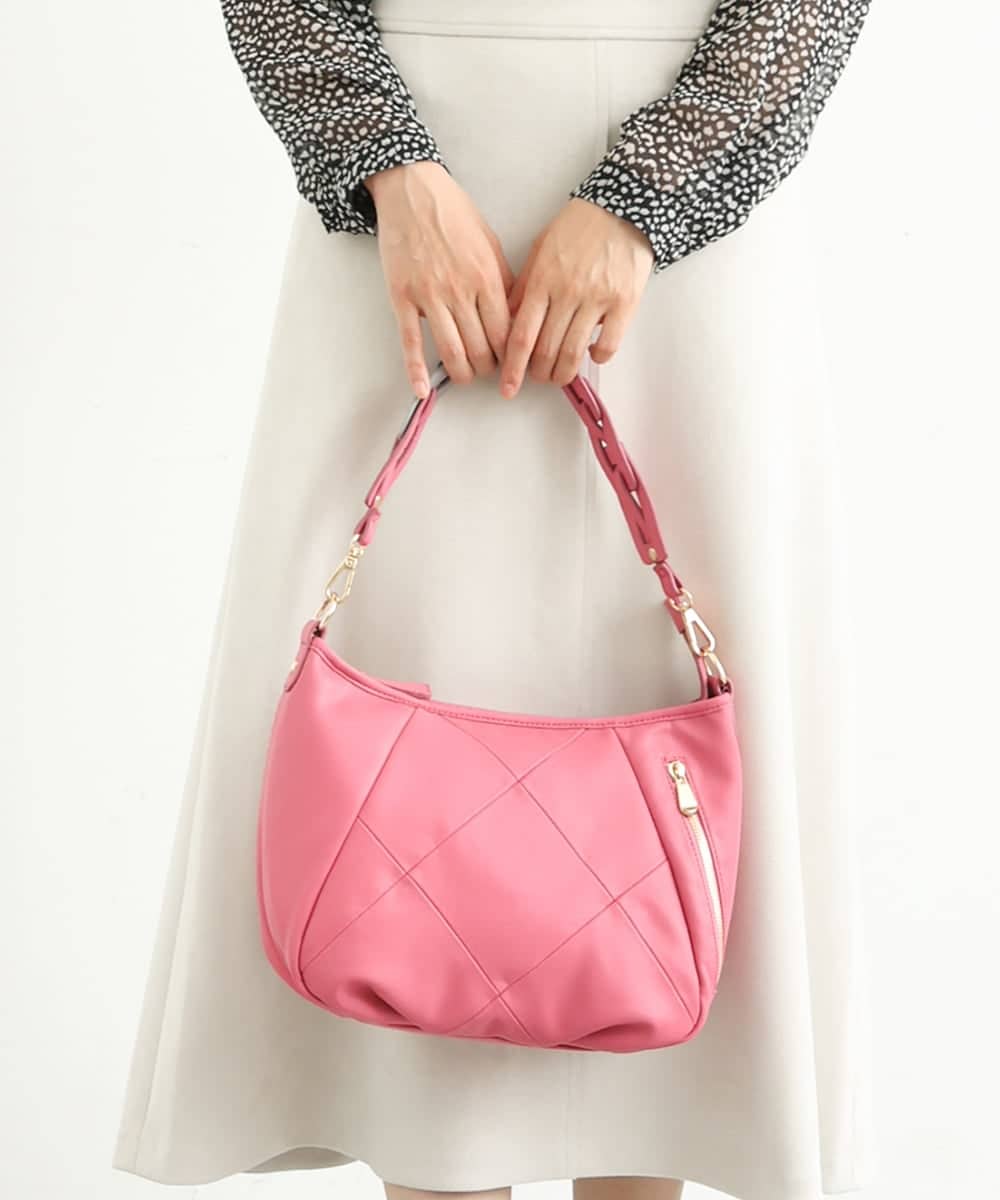 BPCAS04140 MK MICHEL KLEIN BAG(MK ミッシェルクラン バッグ) 【2WAY】デザインハンドルフェイクレザーバッグ ピンク