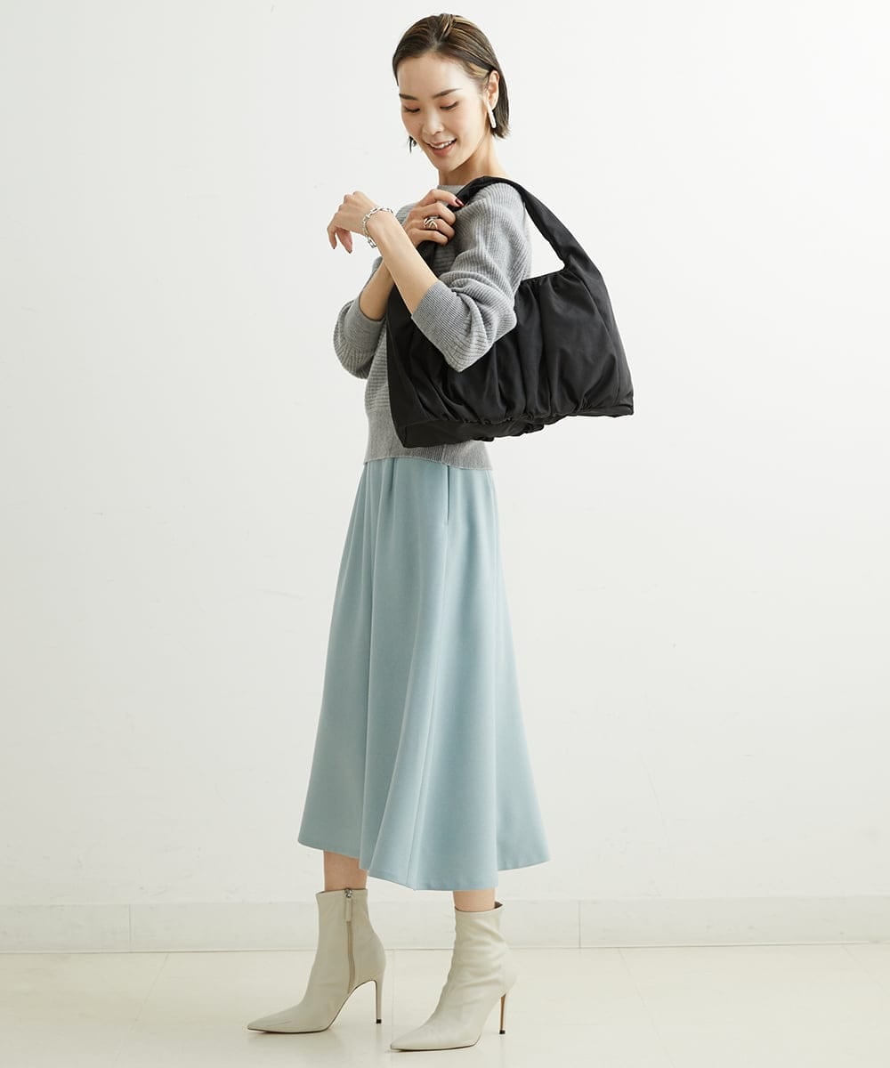 BPCAS12110 MK MICHEL KLEIN BAG(MK ミッシェルクラン バッグ) ボリュームギャザーハンドバッグ ブラック