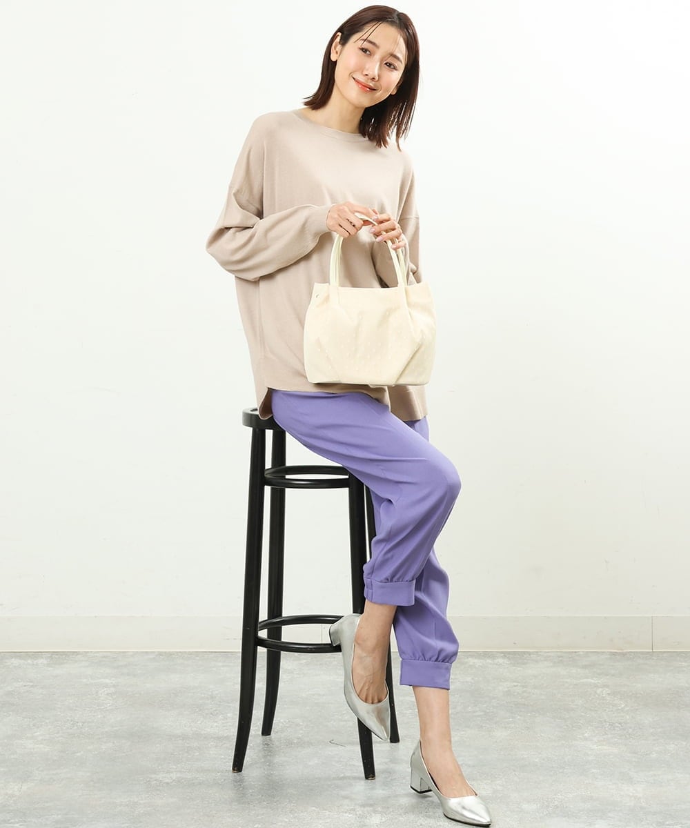 BPCAS25130 MK MICHEL KLEIN BAG(MK ミッシェルクラン バッグ) [2WAY]ドットレーストートバッグ アイボリー