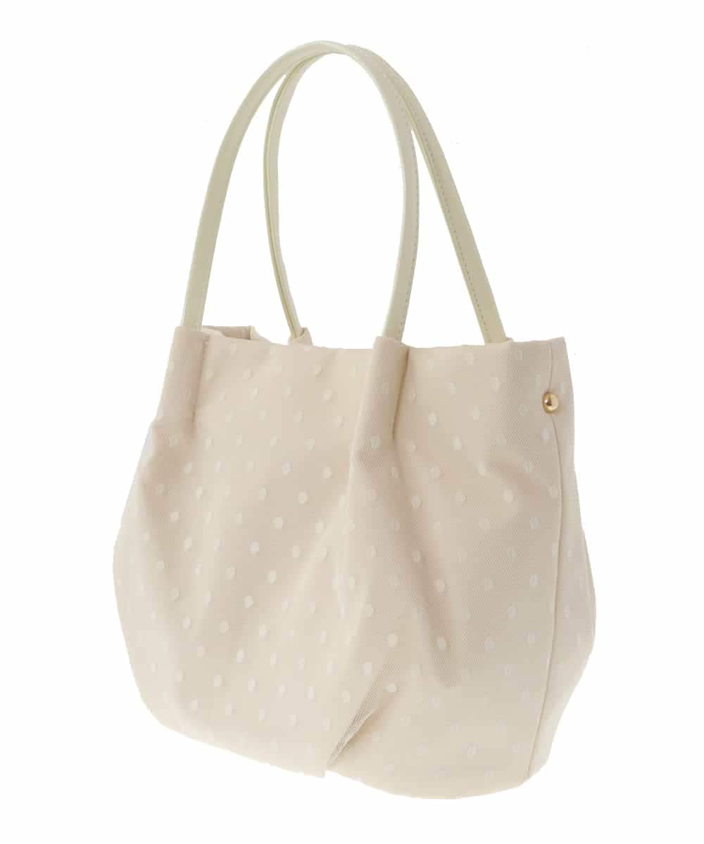 BPCAS25130 MK MICHEL KLEIN BAG(MK ミッシェルクラン バッグ) [2WAY]ドットレーストートバッグ アイボリー