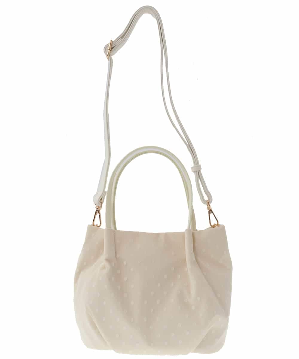 BPCAS25130 MK MICHEL KLEIN BAG(MK ミッシェルクラン バッグ) [2WAY]ドットレーストートバッグ アイボリー