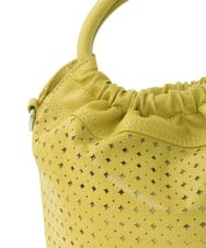 BPCED21150 MK MICHEL KLEIN BAG(MK ミッシェルクラン バッグ) [2WAY]パンチングデザインラウンドミニバッグ シルバー