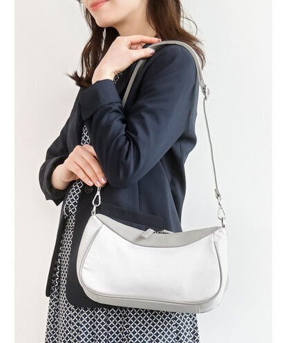 BPCED23160 MK MICHEL KLEIN BAG [軽量/2WAY]異素材ポイントラウンドショルダーバッグ