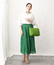 BPCEV23150 MK MICHEL KLEIN BAG(MK ミッシェルクラン バッグ) [2WAY]アクセントカラーエンボスメッシュバッグ グリーン