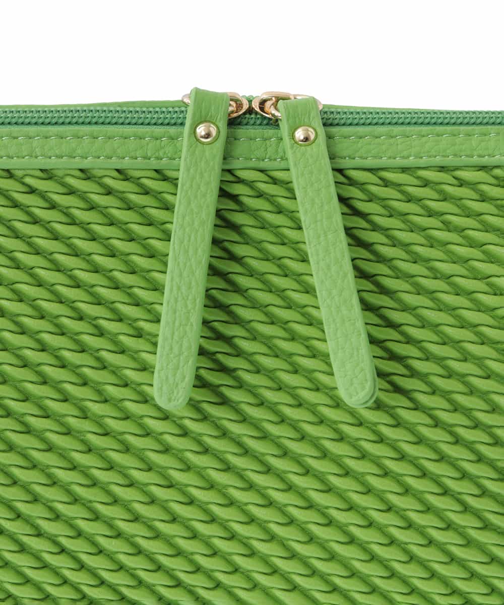 BPCEV23150 MK MICHEL KLEIN BAG(MK ミッシェルクラン バッグ) [2WAY]アクセントカラーエンボスメッシュバッグ グリーン