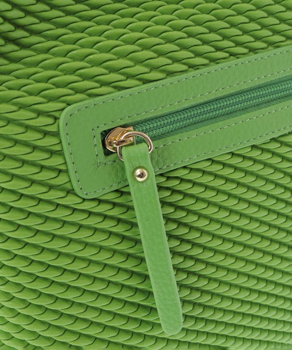 BPCEV23150 MK MICHEL KLEIN BAG(MK ミッシェルクラン バッグ) [2WAY]アクセントカラーエンボスメッシュバッグ グリーン