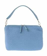 BPCEV23150 MK MICHEL KLEIN BAG(MK ミッシェルクラン バッグ) [2WAY]アクセントカラーエンボスメッシュバッグ ライトブルー