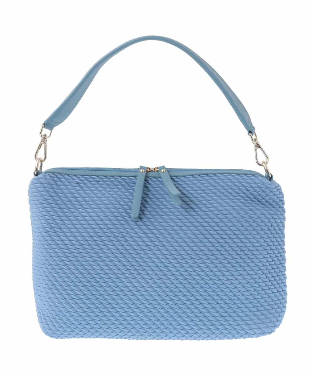 BPCEV23150 MK MICHEL KLEIN BAG(MK ミッシェルクラン バッグ) [2WAY]アクセントカラーエンボスメッシュバッグ ライトブルー