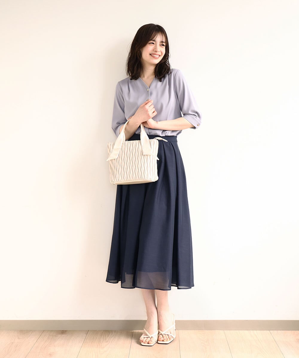 BPCGA31150 MK MICHEL KLEIN BAG(MK ミッシェルクラン バッグ) [2WAY]リンクルデザインシャイニーハンドルバッグ ネイビー