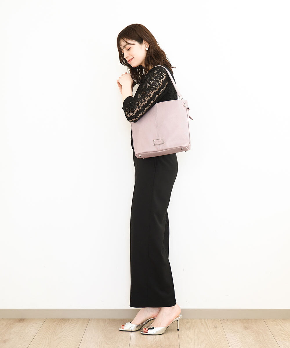 BPCGA39150 MK MICHEL KLEIN BAG(MK ミッシェルクラン バッグ) [2WAY]メタルタグアクセントショルダーバッグ ネイビー