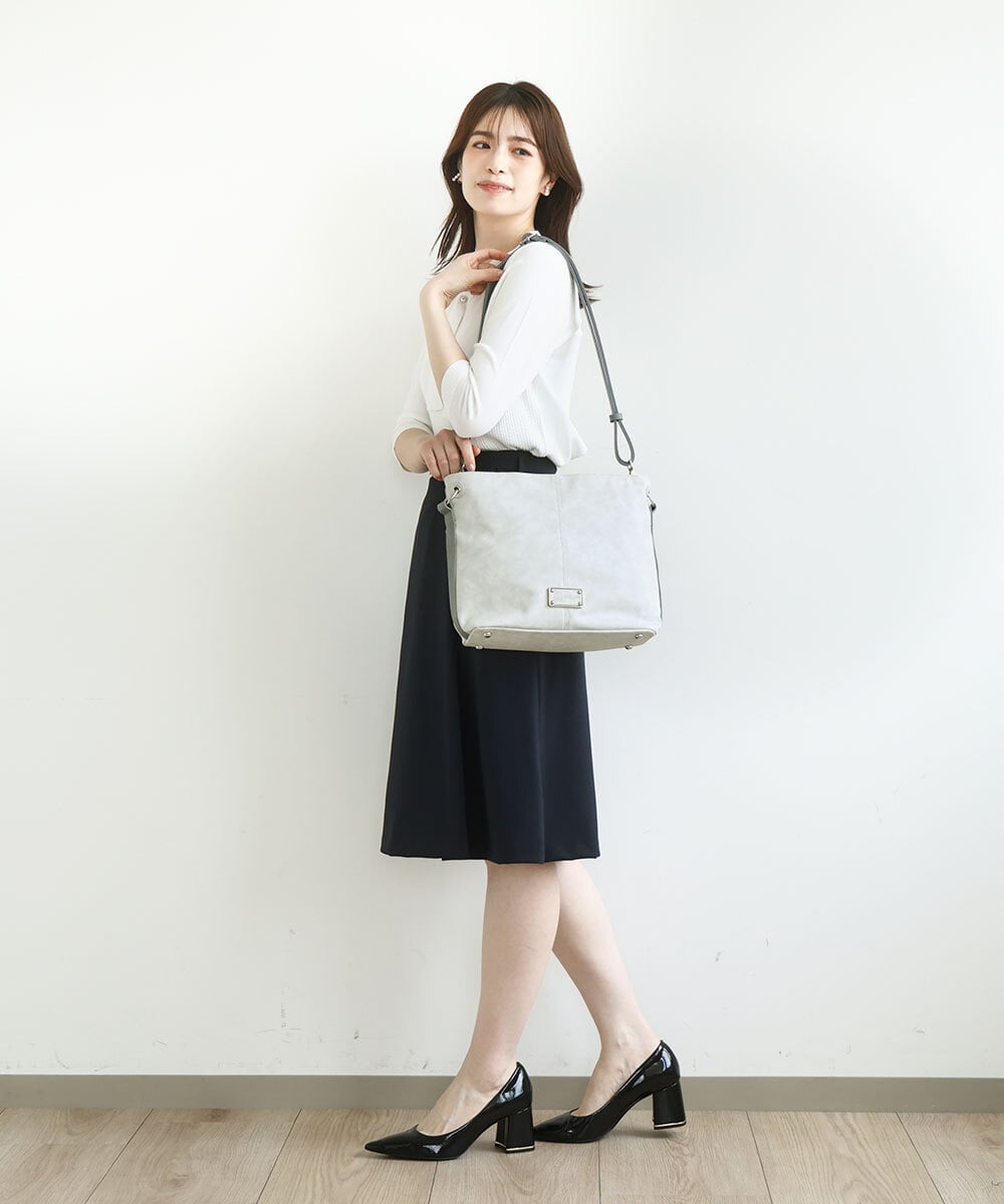 BPCGA39150 MK MICHEL KLEIN BAG(MK ミッシェルクラン バッグ) [2WAY]メタルタグアクセントショルダーバッグ ネイビー
