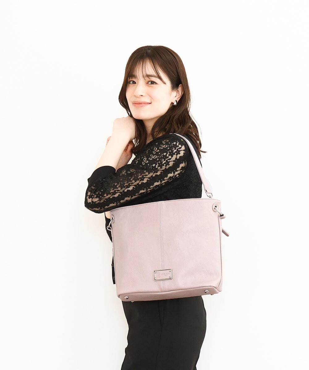 BPCGA39150 MK MICHEL KLEIN BAG(MK ミッシェルクラン バッグ) [2WAY]メタルタグアクセントショルダーバッグ ラベンダー