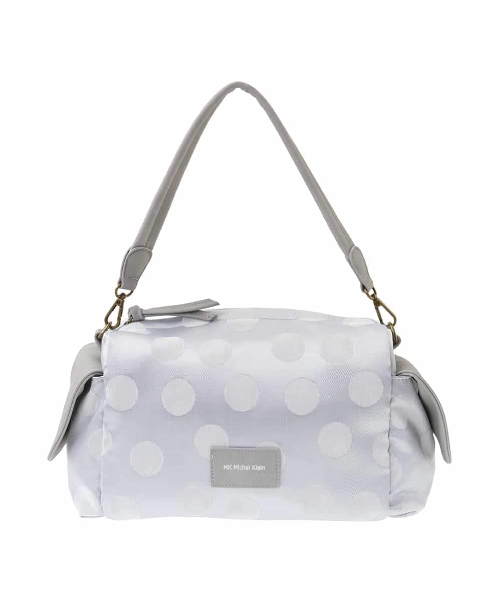 BPCGA41160 MK MICHEL KLEIN BAG(MK ミッシェルクラン バッグ) [2WAY]ドット柄モダンワイドバッグ グレー